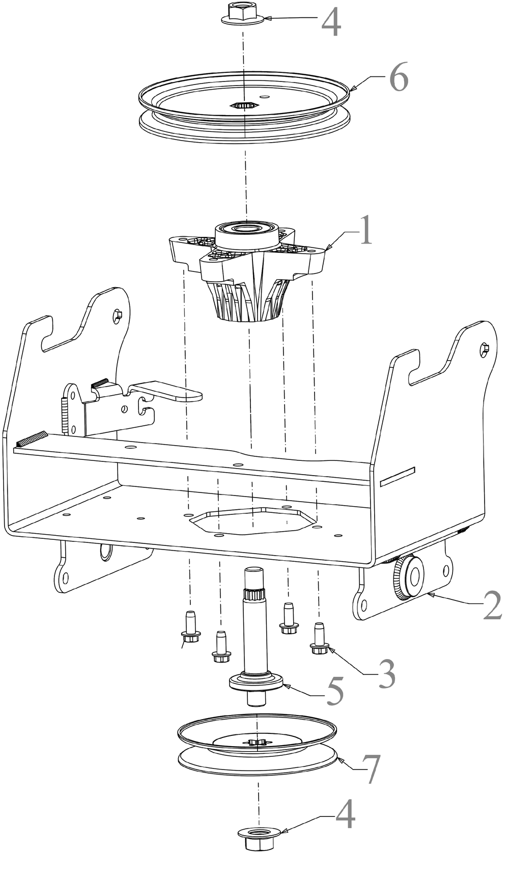 Spindle And Bracket Assembly Diagram and Parts List for 19A40024OEM (42Inch-3x)(2016 -2022) Cub Cadet Snow Blower